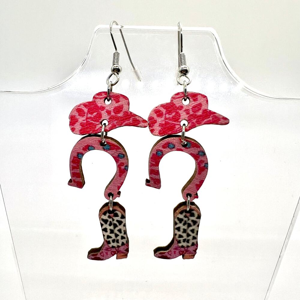 Cowgirl Earrings - Cowboy Accessories - Horsheshoe Earrings - Cowgirl Boots